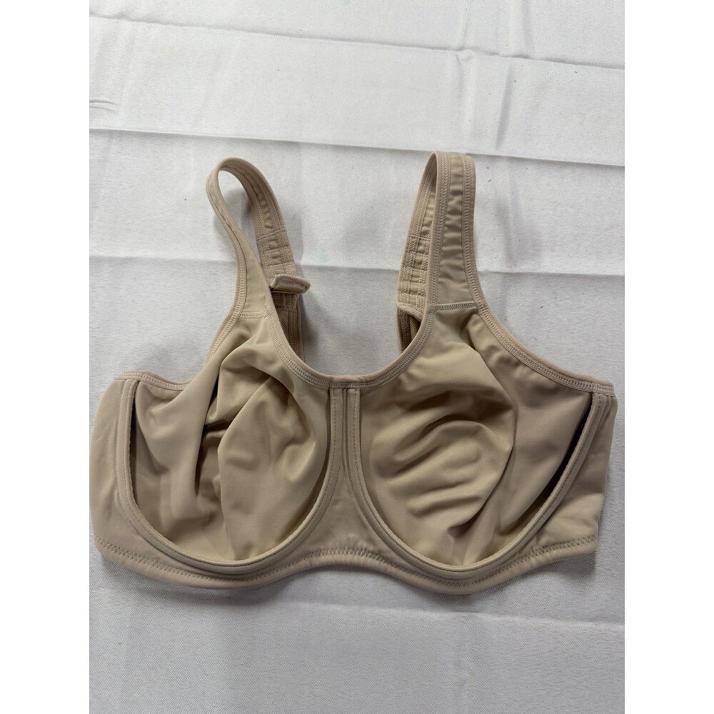 Wacoal Simone Sports Bra 855170 Sz 38D Sand Nude Underwire Adjustable Strap